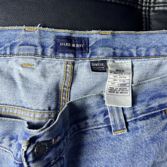 Harbor Bay Men’s Relaxed Jeans 56x30 Medium Wash Cotton Denim - Picture 6 of 13